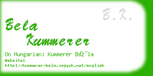 bela kummerer business card